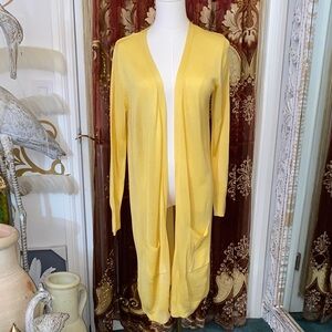 Joseph A. Yellow Open Front Knit Cardigan NWOT